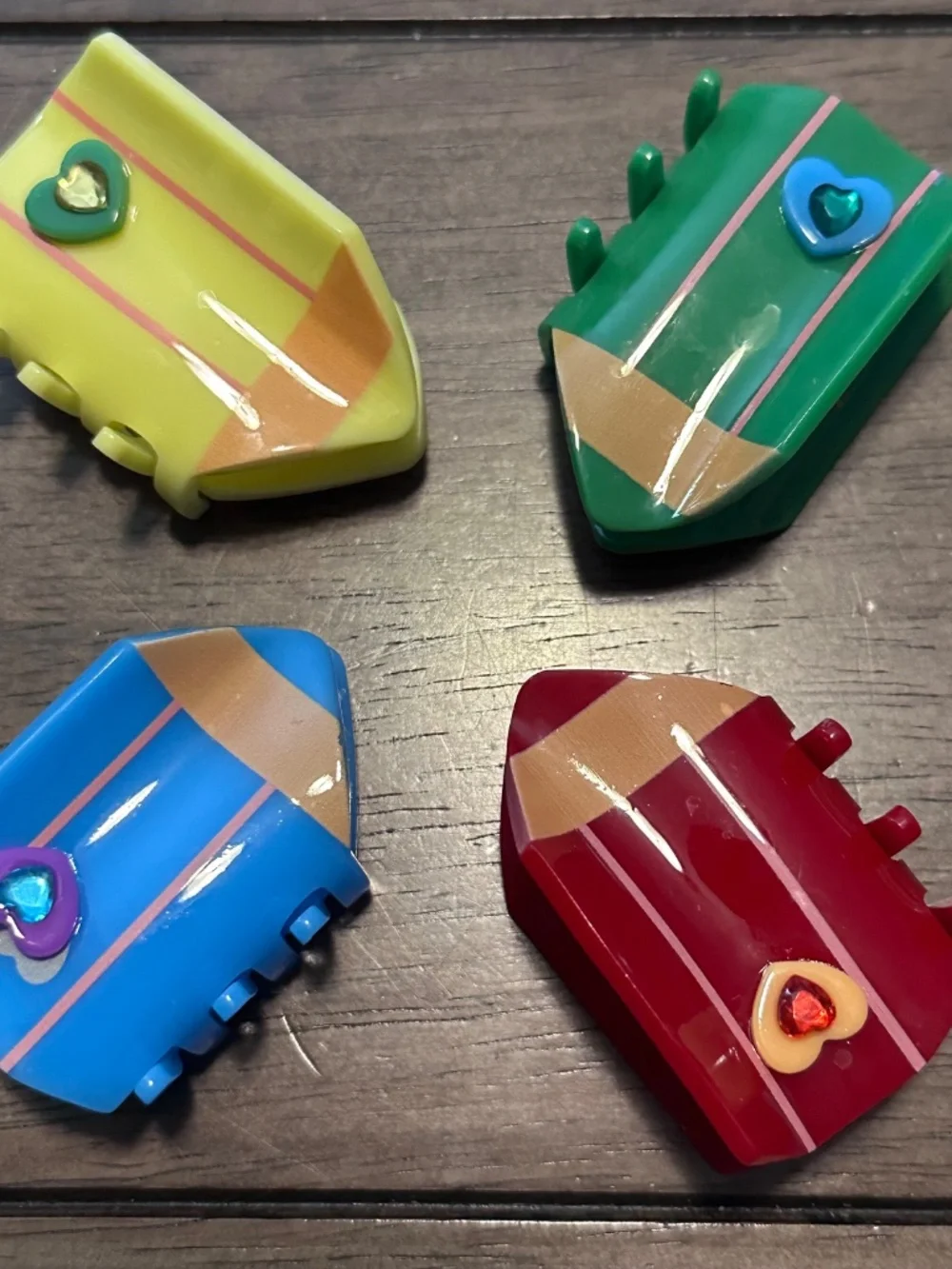 NEW Piper K Set of 4 Large Colored Pencils Hair Clips Red, Blue, Green, Yellow